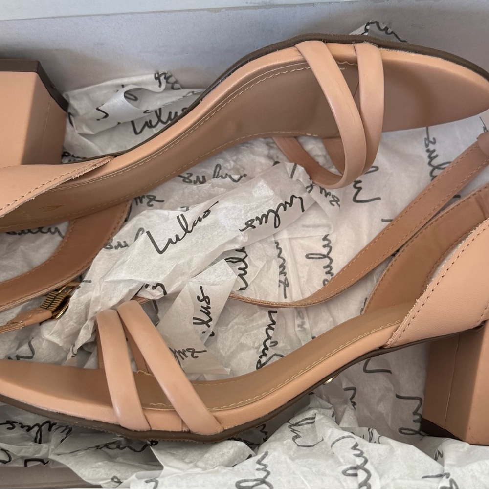 Lulus Open- Toe Nude Block Heel - Picture 4 of 4